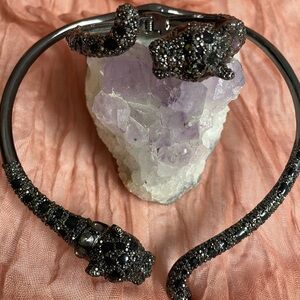 Black Panther Hinged Collar Necklace & Bracelet Set Betsey Johnson